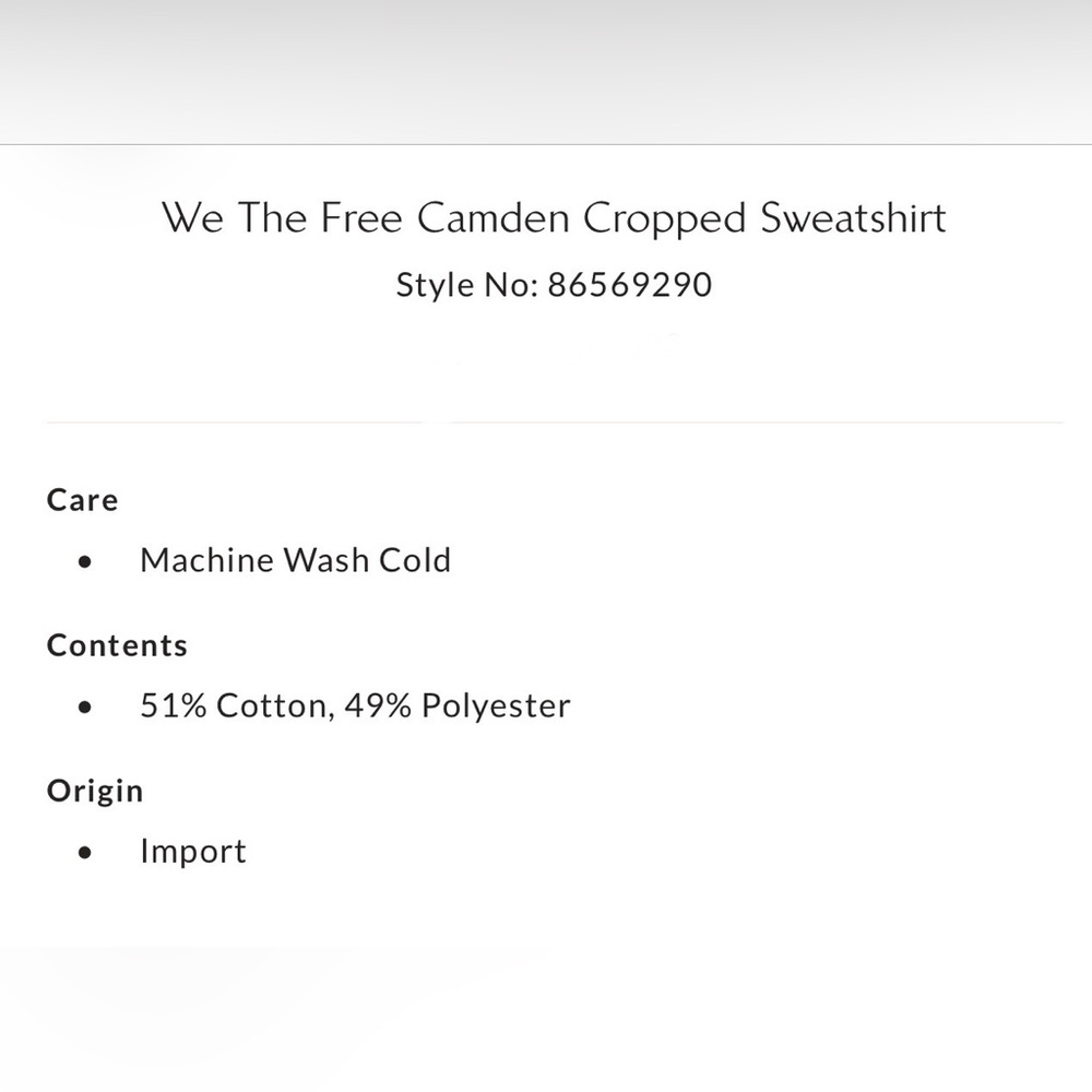 NWT Free People We The Free Camden Cropped Sweatshirt - Mint Julep - Picture 9 of 9